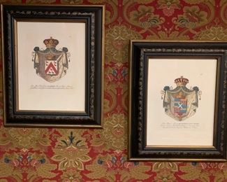 5. Pair of Heraldic Crest Paintings (14" x 17")