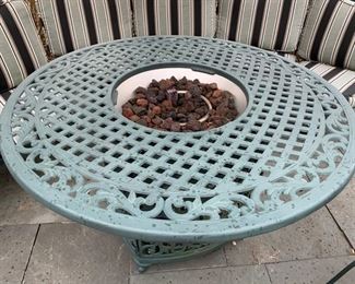 189. Green Metal Fire Pit Table (48") 

