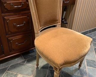 114. Velvet Upholstered Side Chair