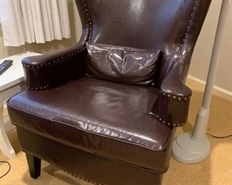 134. Chocolate Brown Chair w/ Nailhead Detail