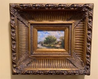 57. Tree Painting in Ornate Gilt Frame (17" x 15")