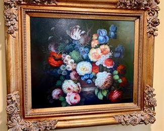 55. Floral Still Life in Gilt Frame (34" x 30")