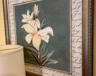 112b. Framed Print of Lilies (30" x 30")