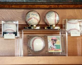 2 balls with all but 4 members of the 1976 Reds including all of the “Great 8”, Lou Piniella, Ken Griffey Jr & Sr