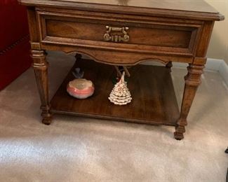 #10	Drexel end table with 1 drawer 26 x 26 x 21 H (2) $100 ea	 $200.00 
