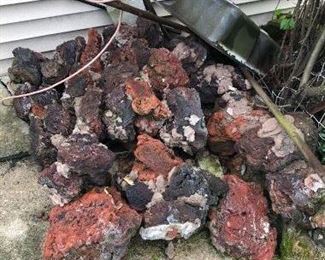 pile of large size lava rocks 