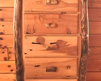 Tall juniper log dresser