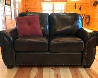 Leather love seat