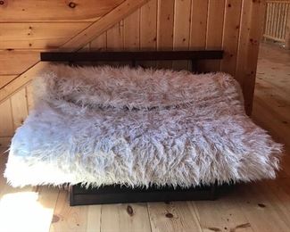 Futon with fuzzy cover