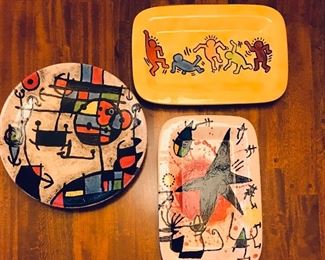 Artisan hand painted/signed decorative plates