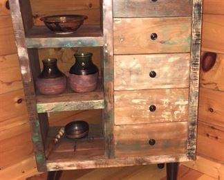 Rustic artistic display cabinet