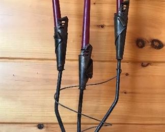 Metal art candelabra