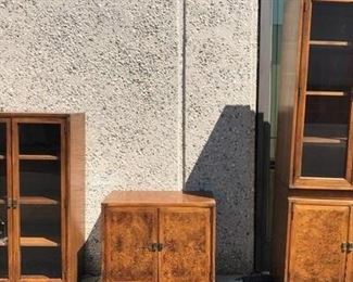 Matching Vintage Glass Front Cabinets