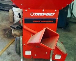 Troy Bilt Super Tomahawk Gas Powered Pull Behind Wood Chipper, Model # 47251, Including Additional Filters, Parts And Accessories