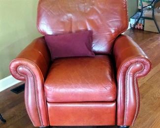 Leather Mart Leather Recliner, 41" X 45" X 38", Includes One Decorative Pillow