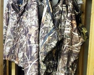 Camouflage Hunting Apparel, Including Columbia, PHG, OmniTech, Jackets, Overalls, And Pullover, Size XL