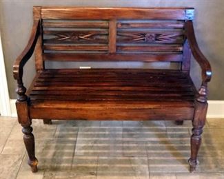 Solid Wood 2 Seat Bench, 33 x 39 x 24