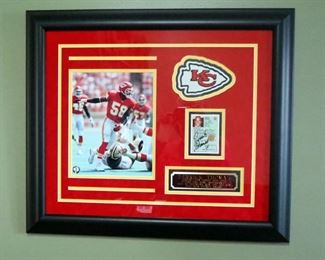 Framed 1988 Dick Butkus Award, Kansas City Chiefs Derrick Thomas, Includes Certificate Of Authenticity, 24.5" x 21"