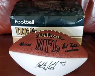 Autographed Bobby Bell #78 1983 Hall Of Fame Inductee Wilson Football With Box