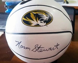 Autographed Missouri Tigers Basketball, Signed By Norm Stewart And Kim Anderson