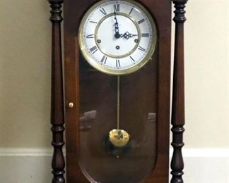 Howard Miller Pendulum Wall Clock With Key, Measures 29.5" x 17.5" x 9"