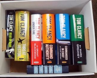 Tom Clancy Hardback Book Assortment Including, Commander And Chief, Threat Vector, Commander Authority, And More Qty 6