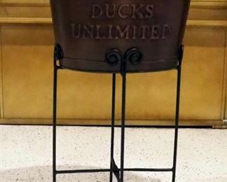 Ducks Unlimited Metal Bucket Beverage Cooler On Stand, 33" x 22" x 12"
