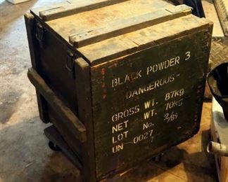 Beta Chemicals Inc. Black Powder Explosive Wood Storage Box, 21" x 19" x 22"