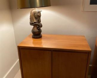 American Modern Music Cabinet and Lamp