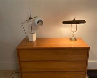 American Modern Sideboard and Lamps