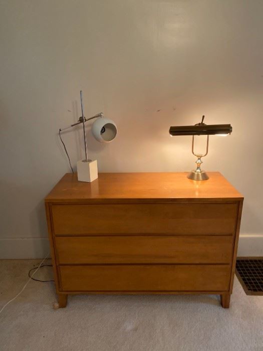 American Modern Sideboard and Lamps