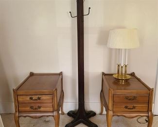 End Tables, Coat Rack, and Lamp