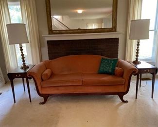 Vintage Sofa, End Tables and Lamps
