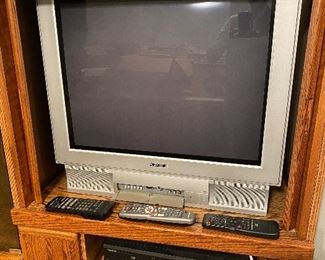 Good gamer TV with DVD and VHS player.