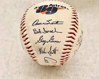 Houston Astros team signed baseball "1989"