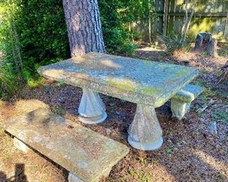 Concrete picnic table and bench
