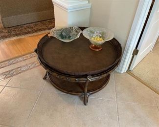 nice vintage wicker / rattan coffee table 