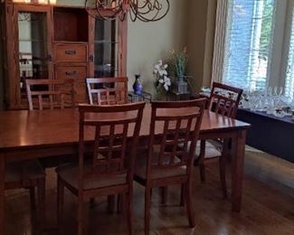 Beautiful Mission Style Cherry Wood Dining Table & Buffet