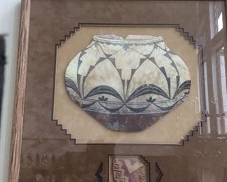 Southwest art with pottery shard