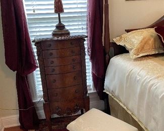 Jewelry armoire & footstool