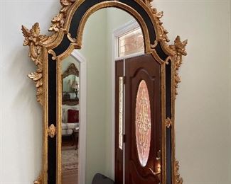 Black & gold framed mirror