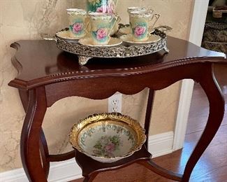 Chocolate set & scalloped edge table