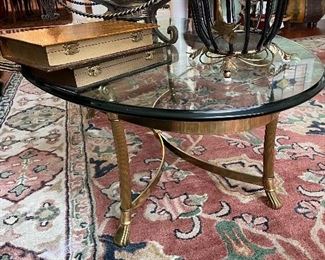 Brass glass top coffee table
