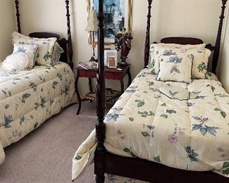 Antique twin four post beds
