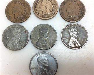 7) INDIAN HEAD AND WARTIME PENNIES