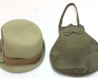 SUEDE PURSE AND HAT