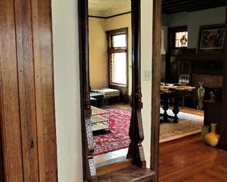 Stunning antique hall mirror/bench