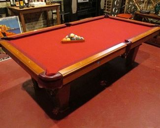 Beautiful red felt pool table