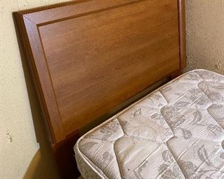 Mid-century twin bed (headboard, frame, box springs and mattress)