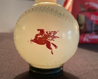 Mobilgas glass baseball bank